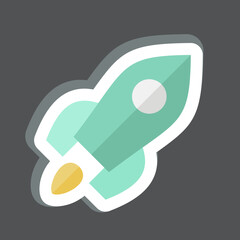 Sticker Product Launch. related to Art and Media symbol.simple design editable