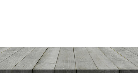 empty pine wood table top with isolated transparent background, blank countertop for product montage advertising