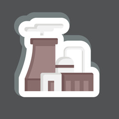 Sticker Nuclear Plant. related to Nuclear symbol. simple design editable. simple illustration