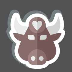 Sticker Buffalo. related to Animal symbol. simple design editable. simple illustration