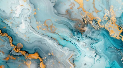  light blue and gold marble background.