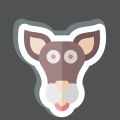 Sticker Kangaroo. related to Animal symbol. simple design editable. simple illustration