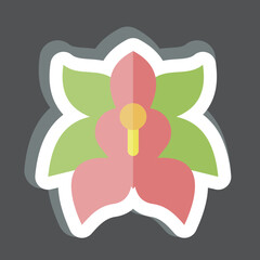 Sticker Erythrina. related to Argentina symbol. simple design editable. simple illustration