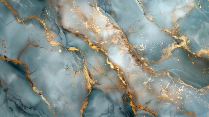 Fototapeta premium light blue and gold marble background.