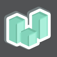 Fototapeta premium Sticker 3D Visualication. related to 3D Visualization symbol. simple design editable. simple illustration