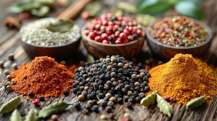 Spices on a Wood