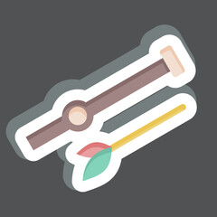 Sticker Blowgun. related to American Indigenous symbol. simple design editable. simple illustration
