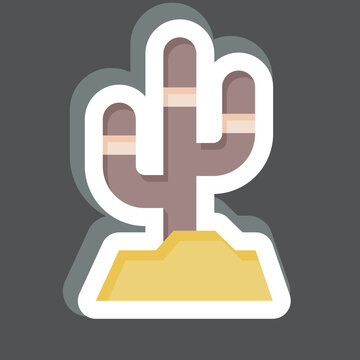 Sticker Cactus. related to American Indigenous symbol. simple design editable. simple illustration