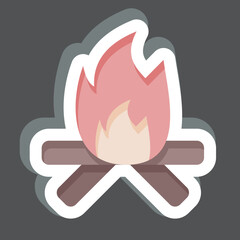 Sticker Fire. related to American Indigenous symbol. simple design editable. simple illustration