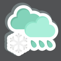 Sticker Cloud Cover and Precipitation. related to Climate Change symbol. simple design editable. simple illustration