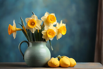 still life with daffodils and flowers