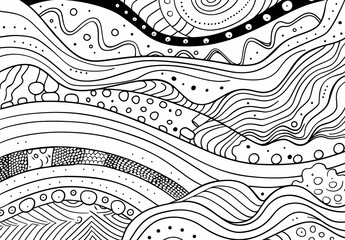 Adult colouring book page - obrazy, fototapety, plakaty
