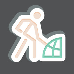 Sticker Human Impact. related to Climate Change symbol. simple design editable. simple illustration