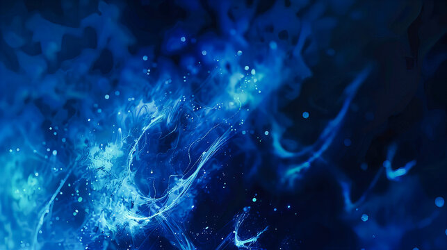 Abstract Universe: A Fusion of Blue Light and Cosmic Energy, Illustrating the Mystical Beauty of Outer Space