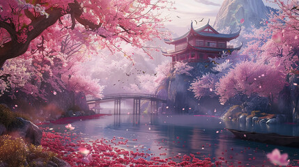 Describe the cultural rituals associated with cherry blossom season.
