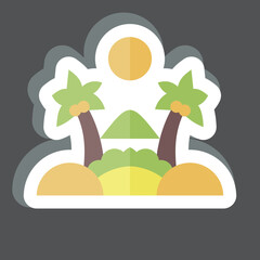 Sticker Oasis. related to Saudi Arabia symbol. simple design editable. simple illustration