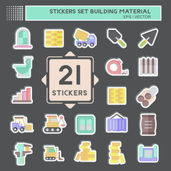Sticker Set Building Material. related to Education symbol. simple design editable. simple illustration