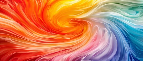  A painting swirls, with multicolor background; midpoint at center of image