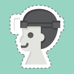 Sticker line cut Headlamps. related to Camping symbol. simple design editable. simple illustration