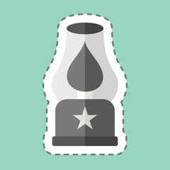 Sticker line cut Lantern. related to Camping symbol. simple design editable. simple illustration