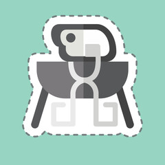Sticker line cut Tongs. related to Camping symbol. simple design editable. simple illustration