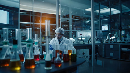 scientist working in laboratory,an image of a scientist working in a laboratory, surrounded by scientific equipment, conducting experiments, and showcasing the world of discovery photograph.