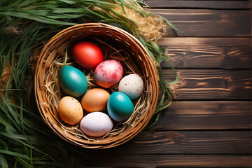 easter eggs in basket