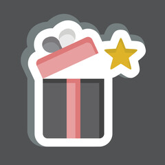Sticker Gift. related to Award symbol. simple design editable. simple illustration