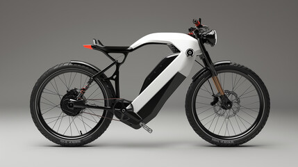Electric bike on plain background