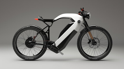 Fototapeta premium Electric bike on plain background