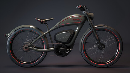 Fototapeta premium Electric bike on plain background