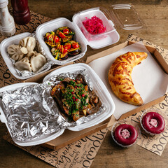 Food from the restaurant for the menu