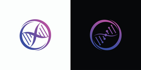 DNA ring vector logo design with modern, simple, clean and abstract style.