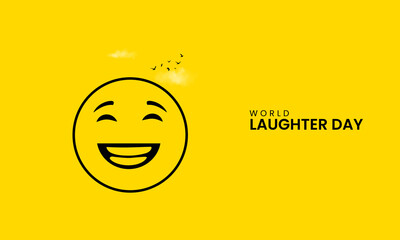 World Laughter Day, World smile day, Laughing face creative concept for banner, poster vector illustration.