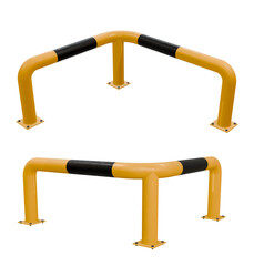 Parking Protection in 3D: This 3D illustration features a corner guard specifically designed for parking lots, isolated on a transparent background.