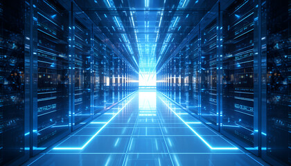 server room data software storage cloud tech background Futuristic Data Center Visualization