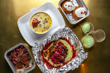 Food from the restaurant for the menu
