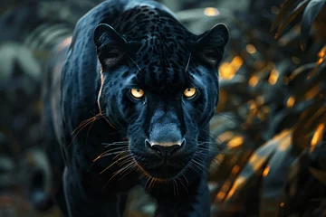 Tuinposter a black panther with yellow eyes © Gheorghe