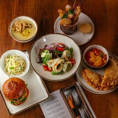 Food from the restaurant for the menu