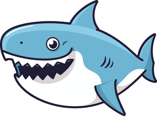 Dynamic Depths Striking Shark Vector Illustration