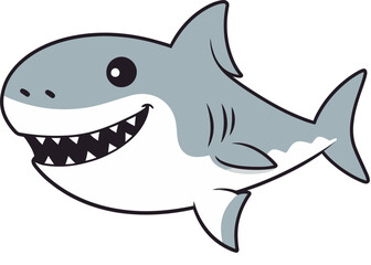 Silent Majesty Intriguing Shark Vector Illustration