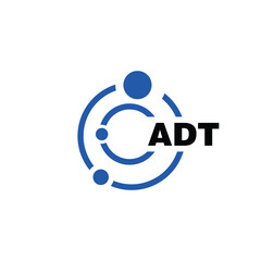 ADT letter logo design on white background. ADT logo. ADT creative initials letter Monogram logo icon concept. ADT letter design
