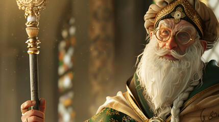 Beautiful fantasy persian wizard creative vector illustration