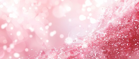  A pink and white background with many small white hearts on the left