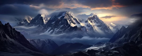 Papier Peint photo autocollant Alpes Beautiful landscape of amazing mountains with charming snowy peaks