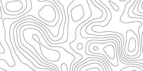 Topographic map and landscape terrain texture grid.  Abstract lines background. Contour maps. Vector illustration. black and white topographic contours lines of mountains. - obrazy, fototapety, plakaty