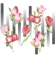 Roses pattern on gradient lines