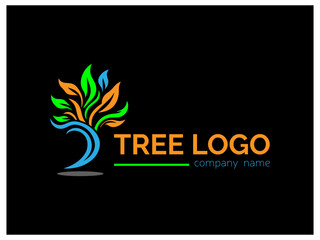 Tree shape logo template,Flat design family tree silhouette,Green eco tree,Hand drawn tree life in brown shades,