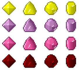 Pixel Art Minerals Pack 1 16x16 Vector