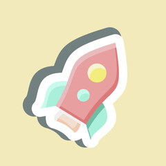Sticker Launch. suitable for Startup symbol. simple design editable. design template vector. simple illustration